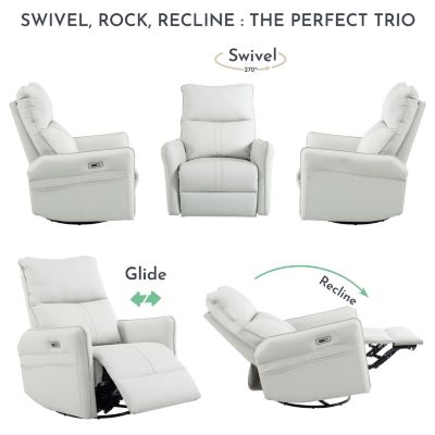 270 Power Swivel Glider Recliner with USB Ports