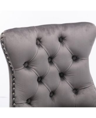 Streamdale Luxurious Velvet Barstools with Button Tufted Backrest