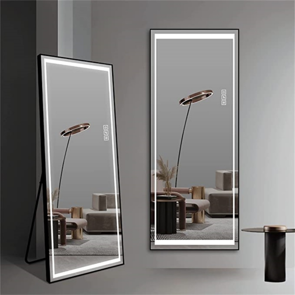 Streamdale Furniture Full-Length Led Mirror with Stand, 4mm Hd Silver Mirror