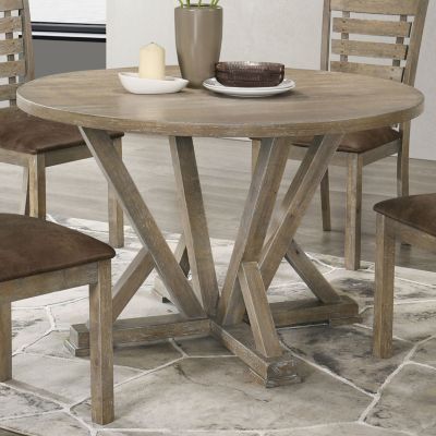  Modern Farmhouse Round Dining Table, 45.7", Rustic Grayish Brown