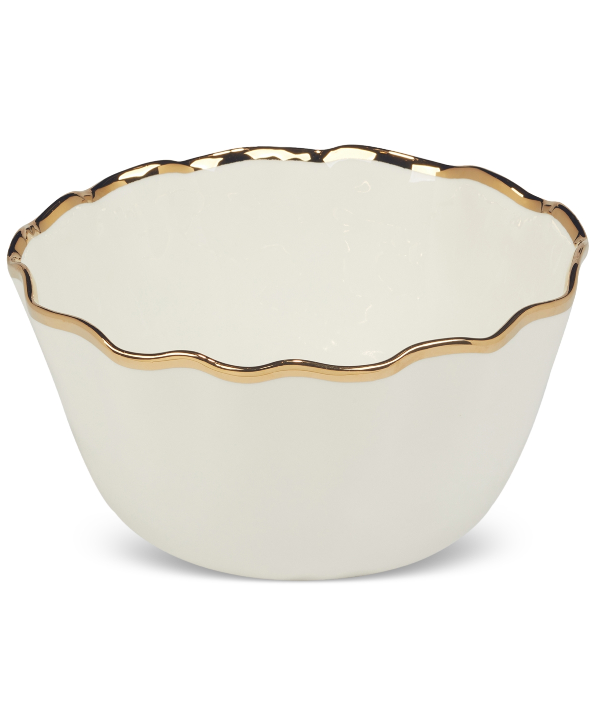 Certified International Regency Deep Metallic-trim Porcelain Bowl In Gold