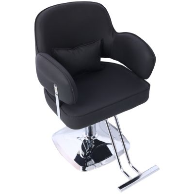 Wide Seat Hydraulic Barber Chair with Stainless Steel Footrest