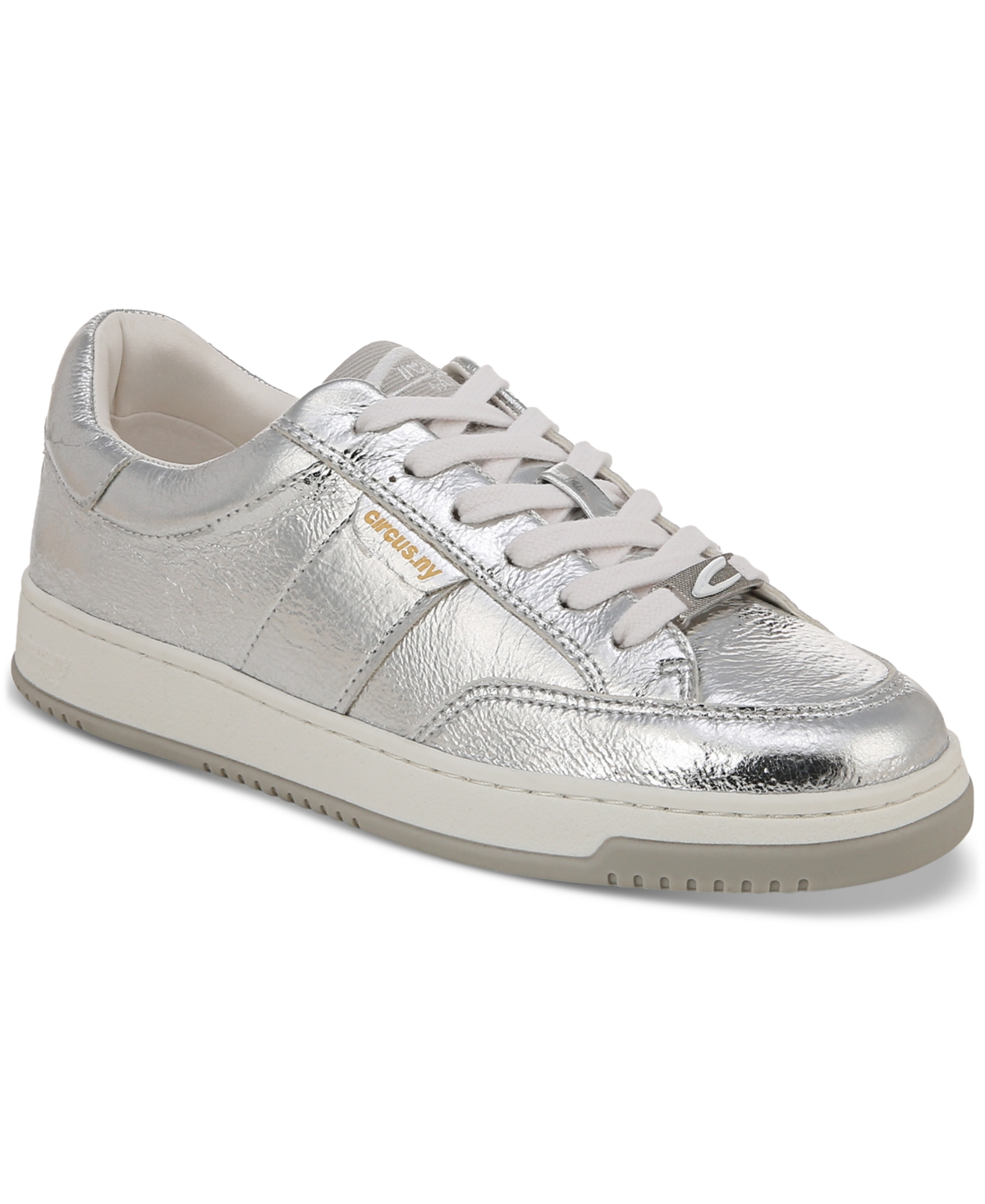Vance Lace-Up Court Sneakers - Soft Silver Metallic
