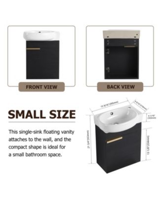 Streamdale Compact Wall-Mounted Vanity with Soft-Close Doors