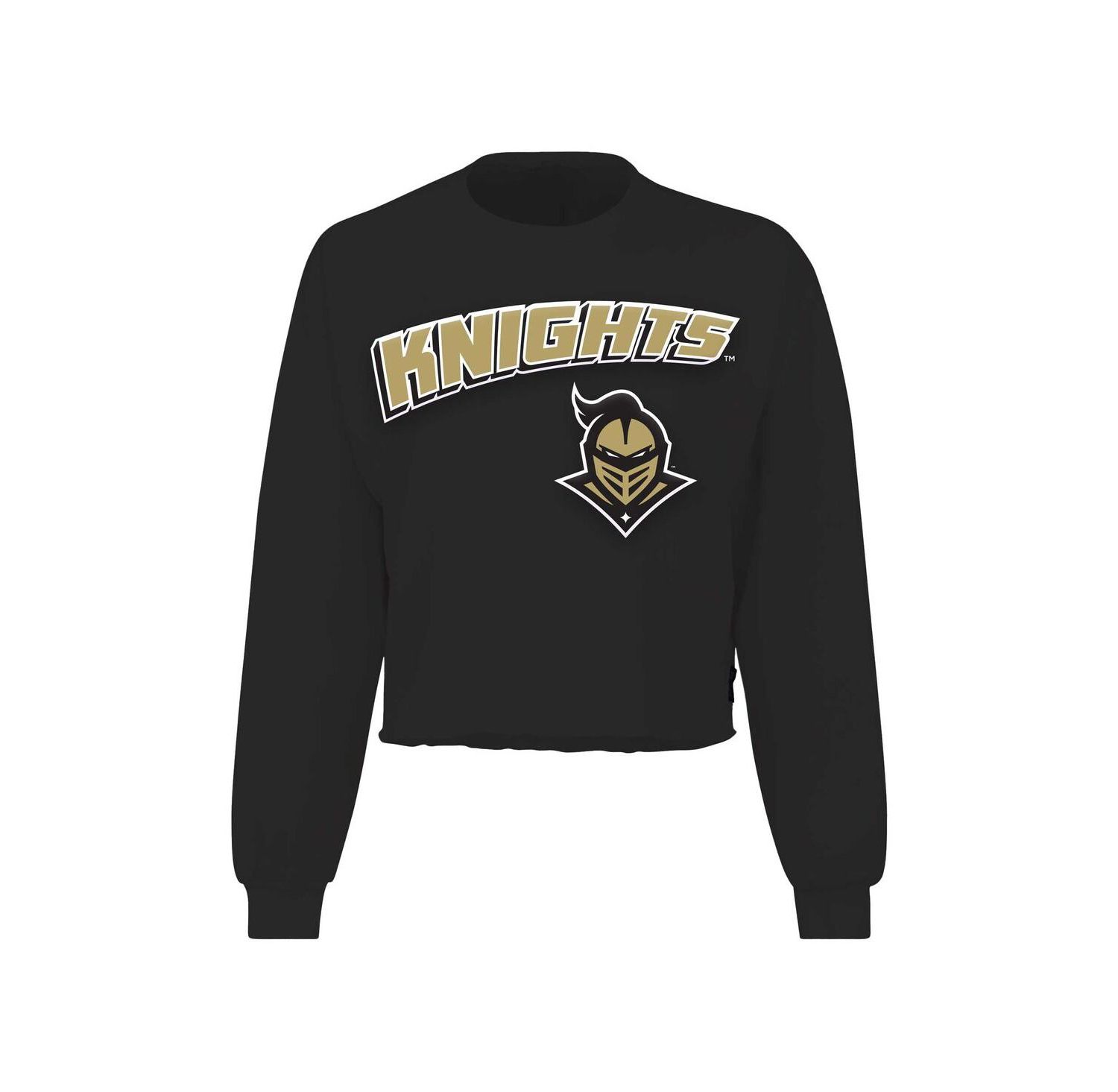 Women's Black UCF Knights Slouchy Cropped Long Sleeve T-Shirt