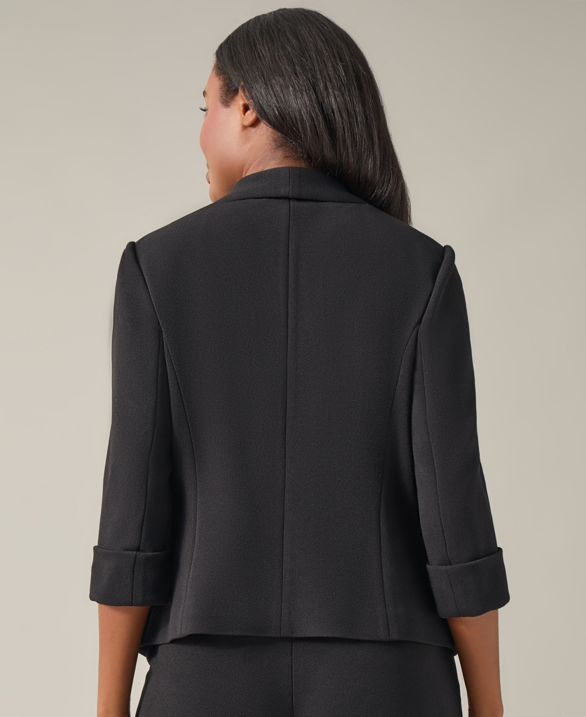Kasper Women's Stretch Crepe Open-Front Long Sleeve Blazer