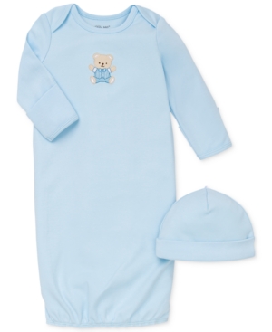 image of Little Me Baby Boys Cute Bear Hat & Gown Set