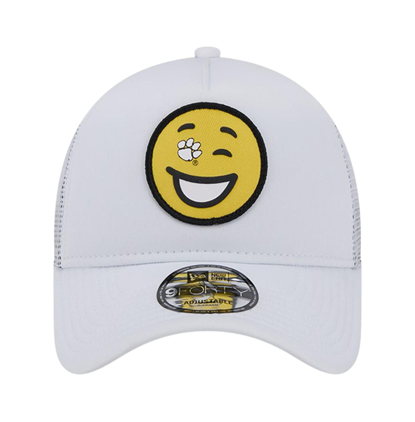Мужская кепка New Era White Clemson Tigers Wink Foam Trucker Adjustable Hat — фото 2