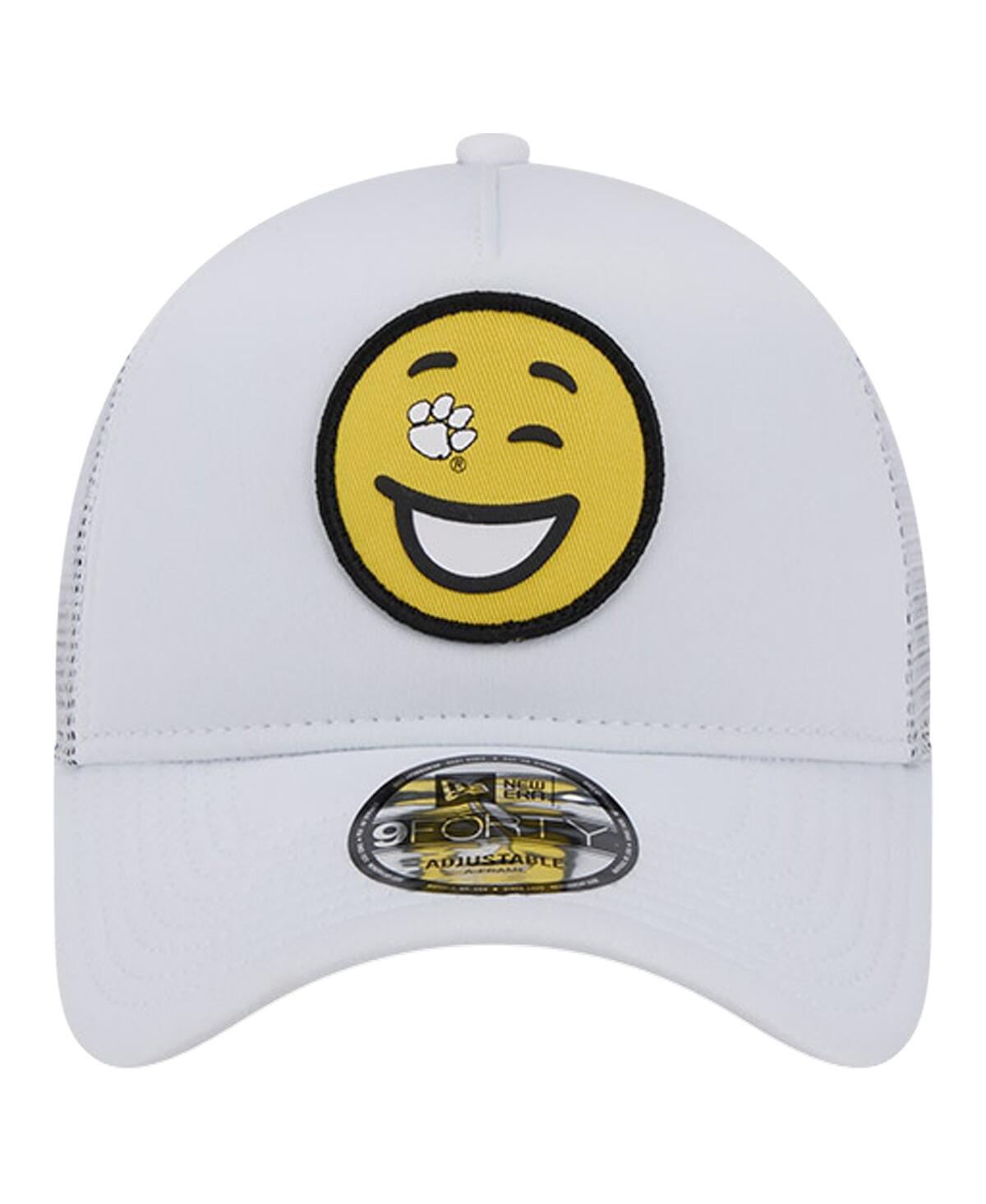 New Era Men's White Clemson Tigers Wink Foam Trucker Adjustable Hat In White