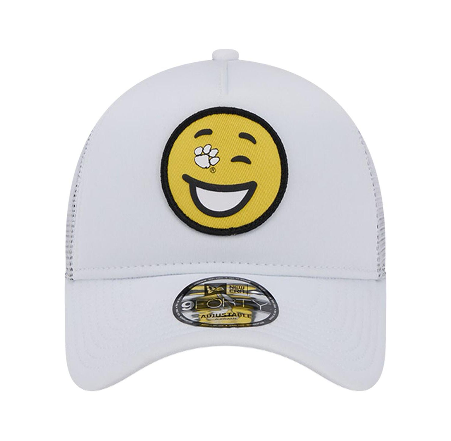 Men's White Clemson Tigers Wink Foam Trucker Adjustable Hat