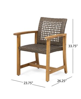 Streamdale Acacia Wood And Wicker Dining Chairs (Set Of 2)
