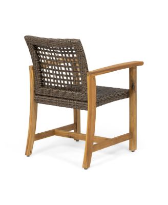 Streamdale Acacia Wood And Wicker Dining Chairs (Set Of 2)