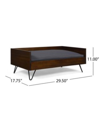 Streamdale Mid-Century Modern Pet Bed With Acacia Wood Frame And Hairpin Legs