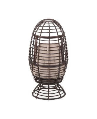 Streamdale Rafael Outdoor Wicker Swivel Egg Chair With Cushion