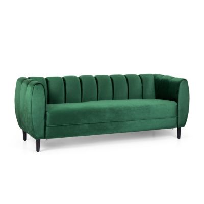 Miranda Velvet Sofa Modern Glam with Channel Stitching