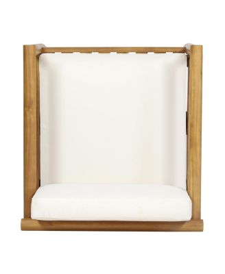 Acacia Wood Club Chair With Water-Resistant Cushions