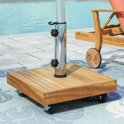 Streamdale Acacia Wood Umbrella Base With Concrete Core