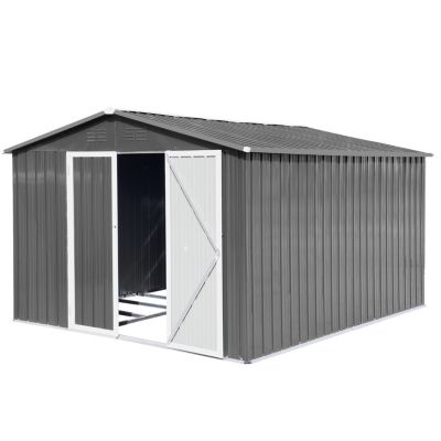 Streamdale 10FTx12FT Outdoor Storage Shed with Punched Vents and Hinged Door