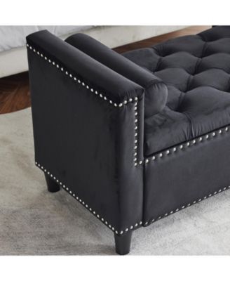 Velvet Queen Bedside Bench with Armrests