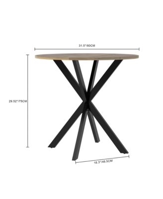 Streamdale Modern Industrial Dining Table, 31.5" Round