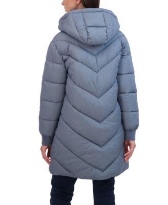Juniors' 3/4 Puffer Jacket with Hood