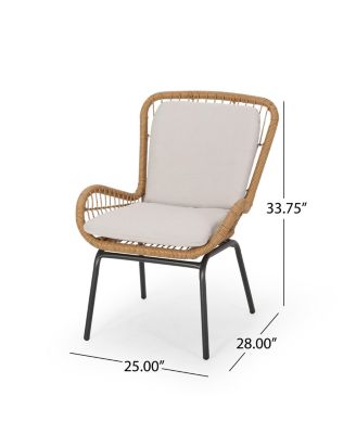 Pabrico Modern Wicker Club Chair With Water-Resistant Cushions