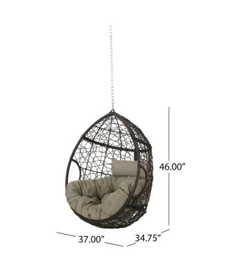 Teardrop Hanging Chair With Water-Resistant Cushions