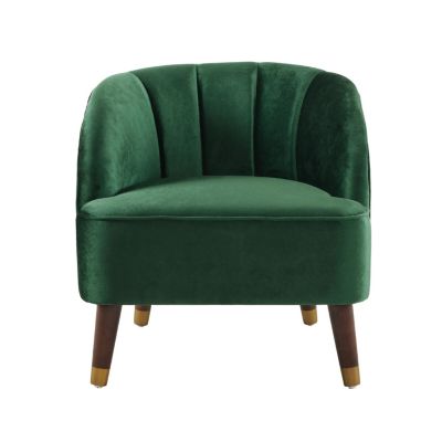 Streamdale Stylish Velvet Barrel Accent Chair with Sturdy Legs