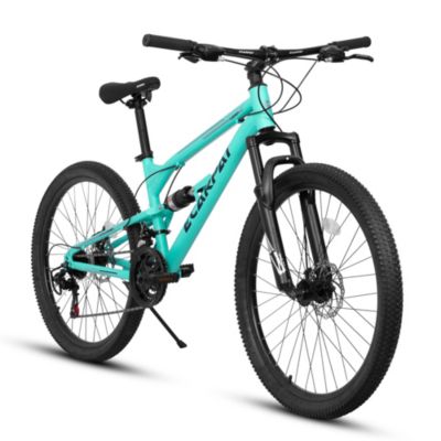 26" Aluminum Mountain Bike with 21-Speeds, Shock Absorption, and Disc Brakes