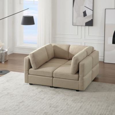 Simplie Fun Modular Sofa Bed with Storage, Adjustable Backs and Arms