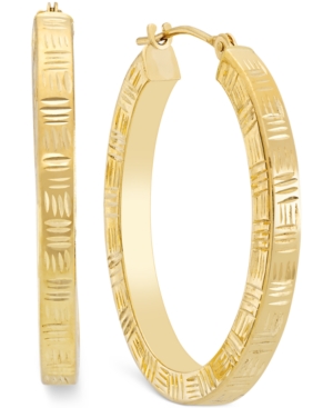 image of Etched Hoop Earrings in 10k Gold