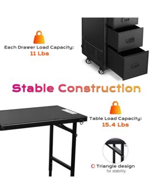 Nail Desk Mobile Station Rolling Makeup Manicure Table Nail Artist