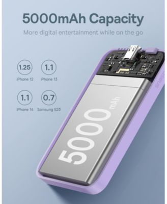 Wireless Portable Charger Magnetic Power Bank 5000mAh MagSafe Charger, Purple