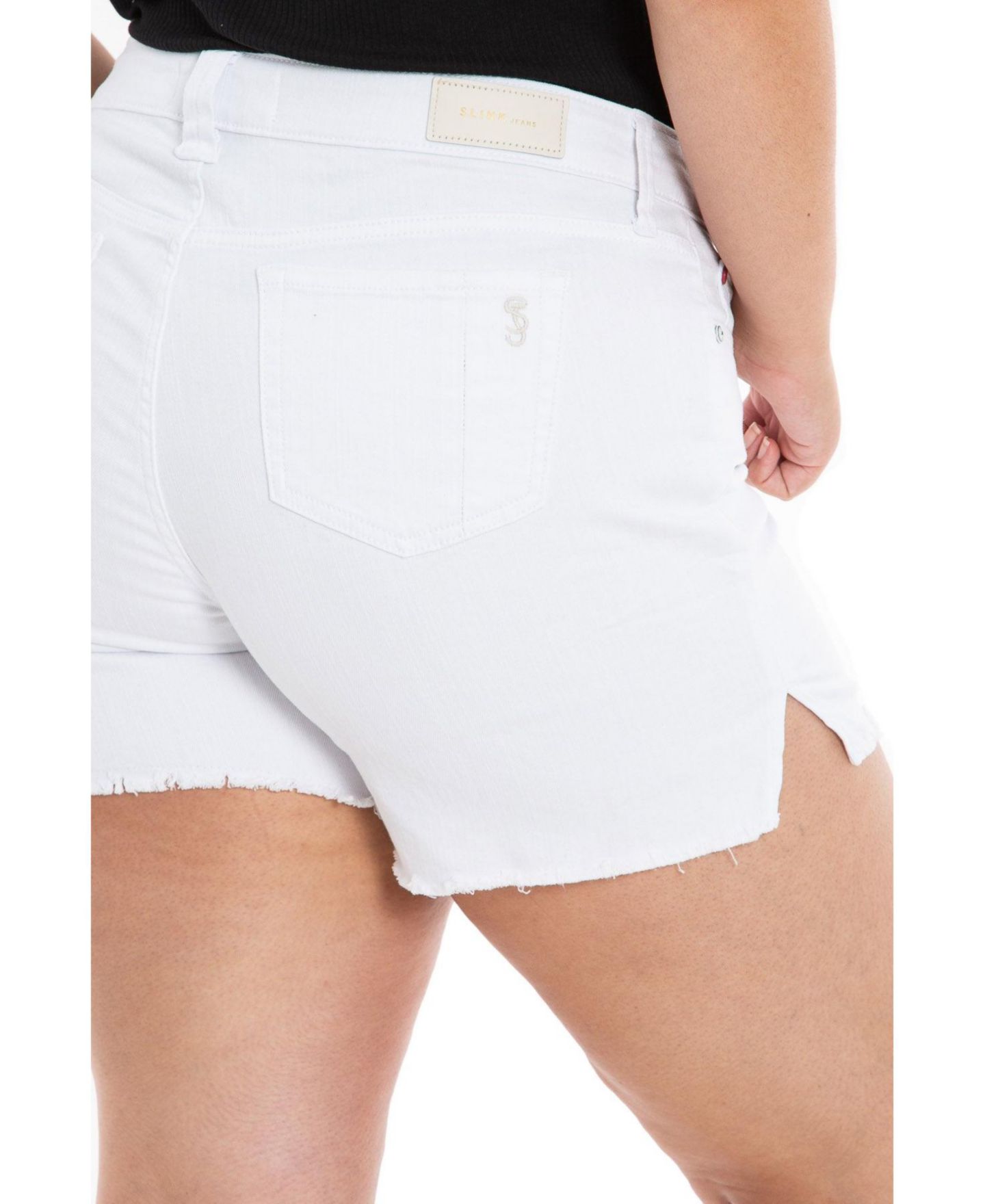 Женские шорты SLINK Jeans Plus Size Side Vent, цвет: Белый — фото 2