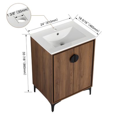 Streamdale 24" Modern Bathroom Vanity with Sink & Storage Cabinet