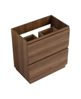 Modern 30" Bathroom Vanity with Single Sink, Double Drawer, Brown