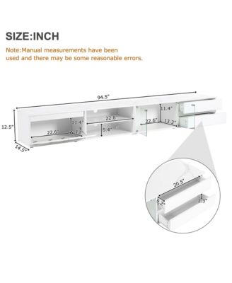 Streamdale Modern LED TV Stand with Faux Marble Top & APP-Controlled Lights