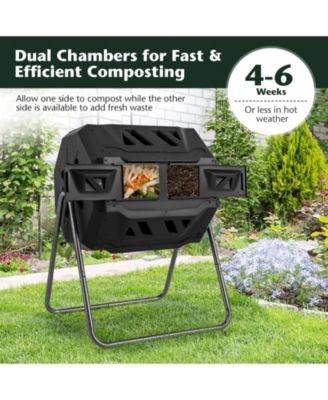 360° Rotatable Tumbling Composter with 2 Sliding Doors