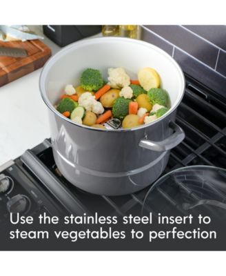 Broadway 16-Quart Steamer Stock Pot - Graphite Grey