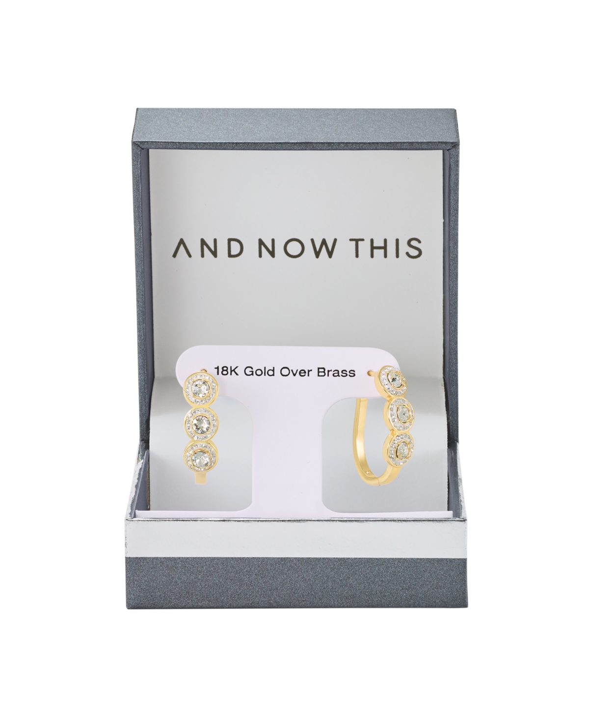 And Now This Clear Crystal Pave Hinged Hoop Earring