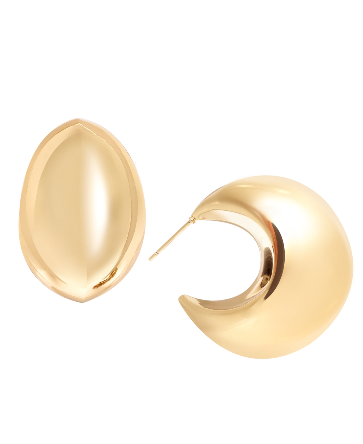 And Now This Cubic Zirconia C Hoop Earring In Gold