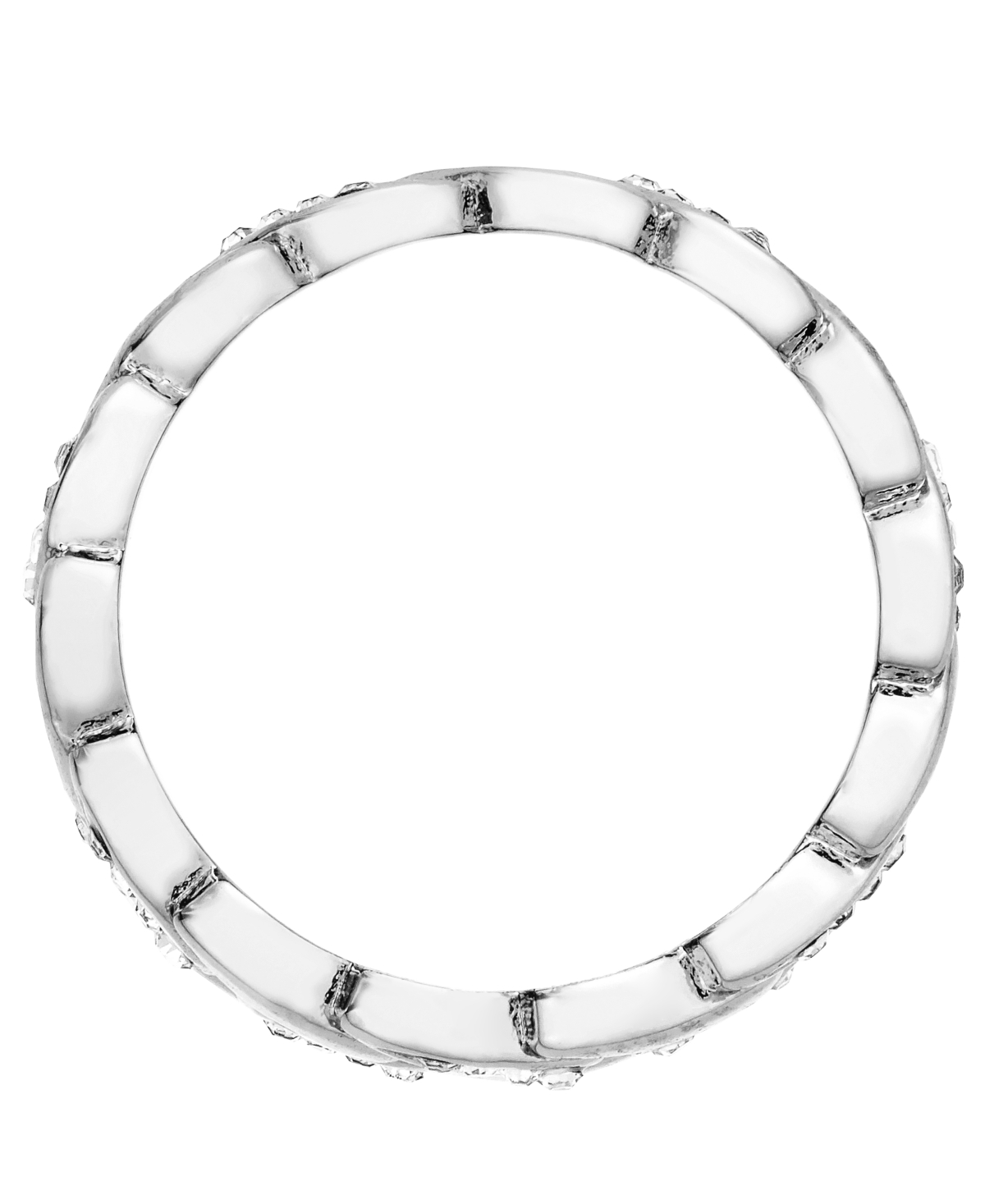 And Now This Clear Crystal Link Ring In Silver