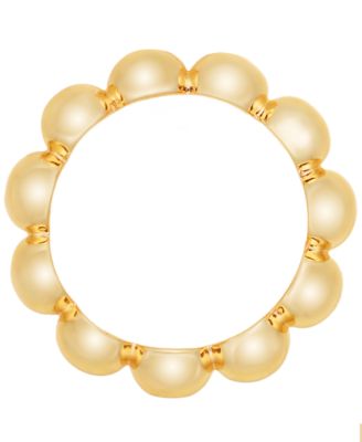 Silver Plated or 18k Gold Plated Brass Puff Beaded Ring