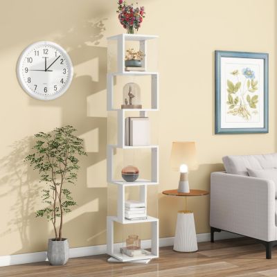 6-Tier Rotating Bookshelf Stylish, Space-Saving, Multi-Functional