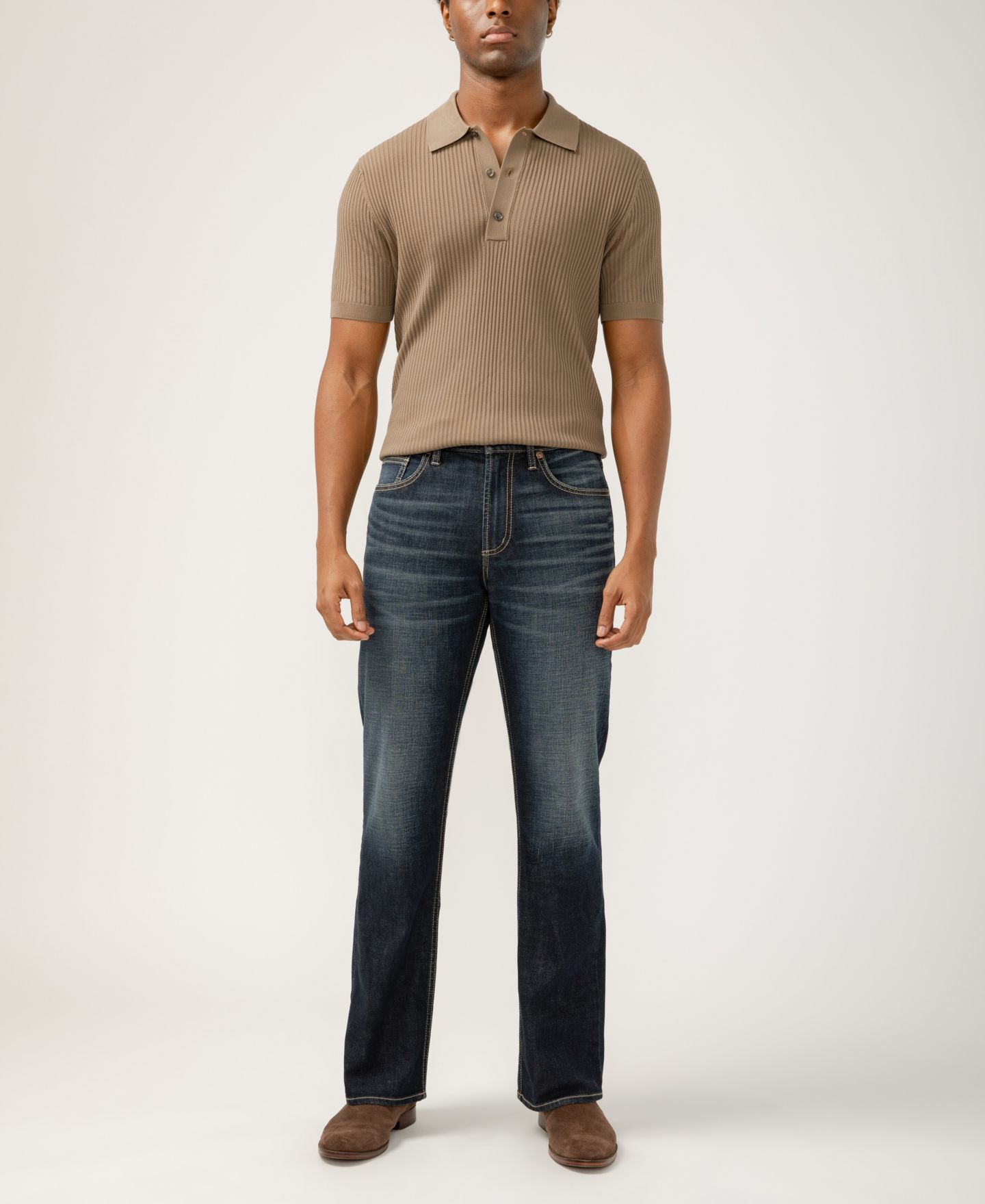 Мужские джинсы Silver Jeans Co. Zac Relaxed Fit Straight Leg, цвет: Индиго — фото 4
