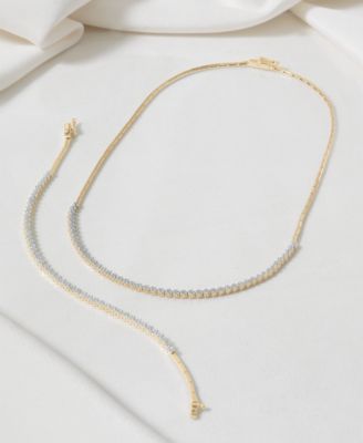 Diamond Zigzag 16" Collar Necklace (3/4 ct. t.w.) in 10k Gold, Created for Macy's
