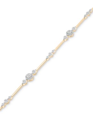 Diamond Station Link Bracelet (1/2 ct. t.w.) in 14k Gold, Created for Macy's