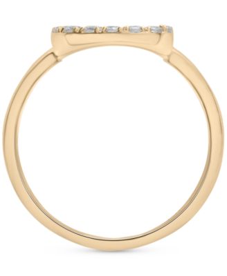 Diamond Open Rectangle Statement Ring (1/2 ct. t.w.) in 14k  Yellow or White Gold, Created for Macy's