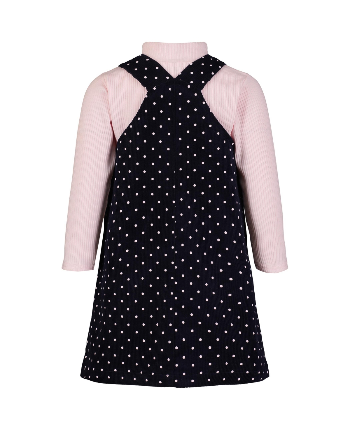 Blueberi Boulevard Baby Girls Pink Long Sleeve Top, Headband and Polka-Dot Ribbed Jumper Set