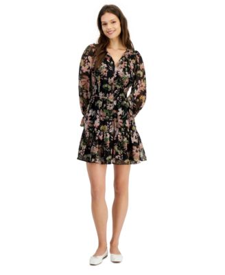 Lucy Paris - Women's Garner Floral Smocked-Waist Dress